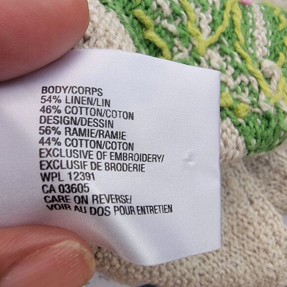 David Brooks cardigan sweater wmns  tan multi col floral embroidered cottagecore - Picture 4 of 4